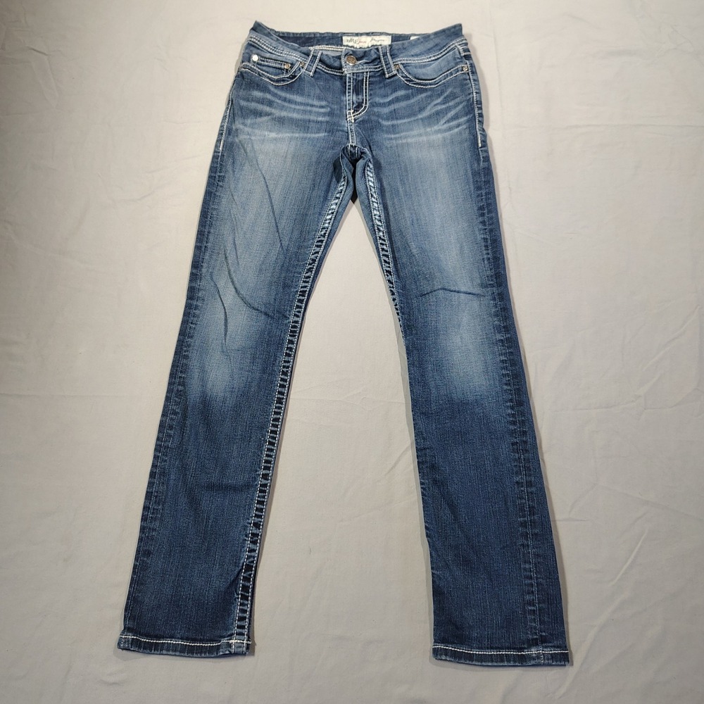 BKE Harper Jeans Womens 28R Straight Leg Thick Stitch Buckle BPL1020